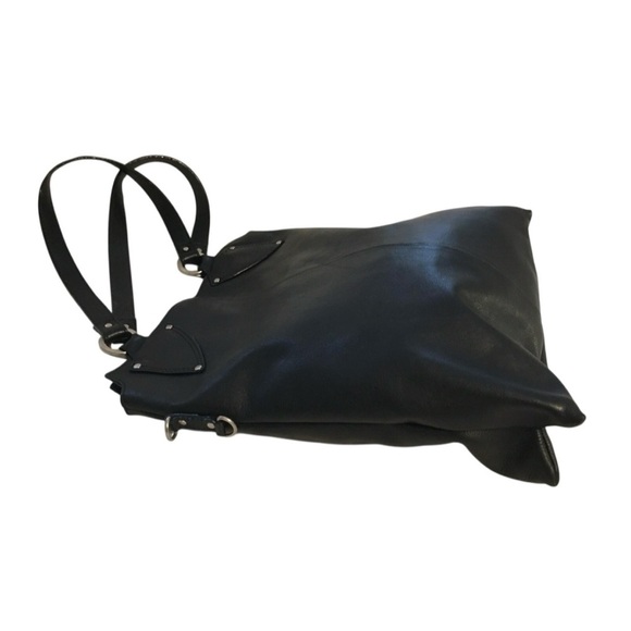 CRISTIAN North/South Black Leather Tote Bag - Picture 8 of 9